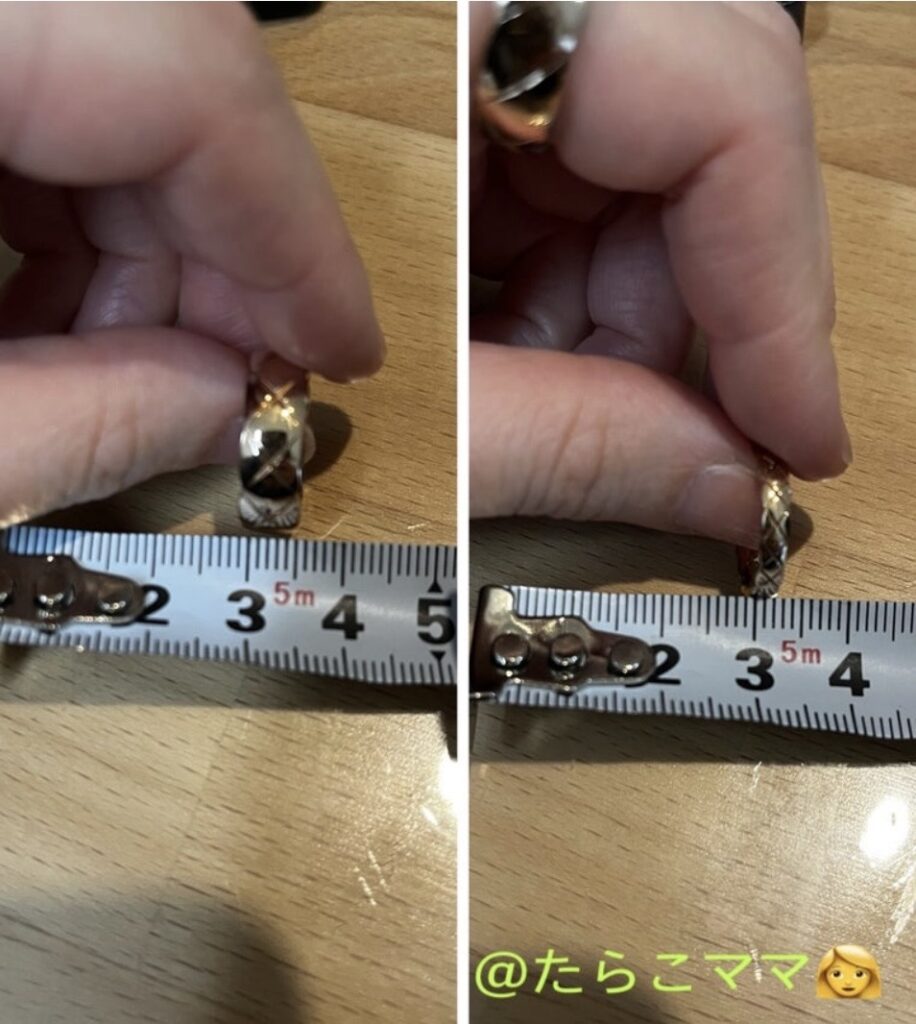 ココクラッシュリング幅を測った写真