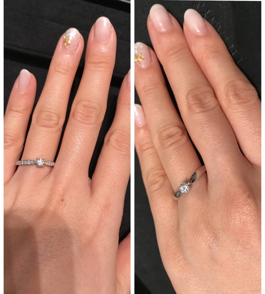 ティファニーの婚約指輪重ね付け